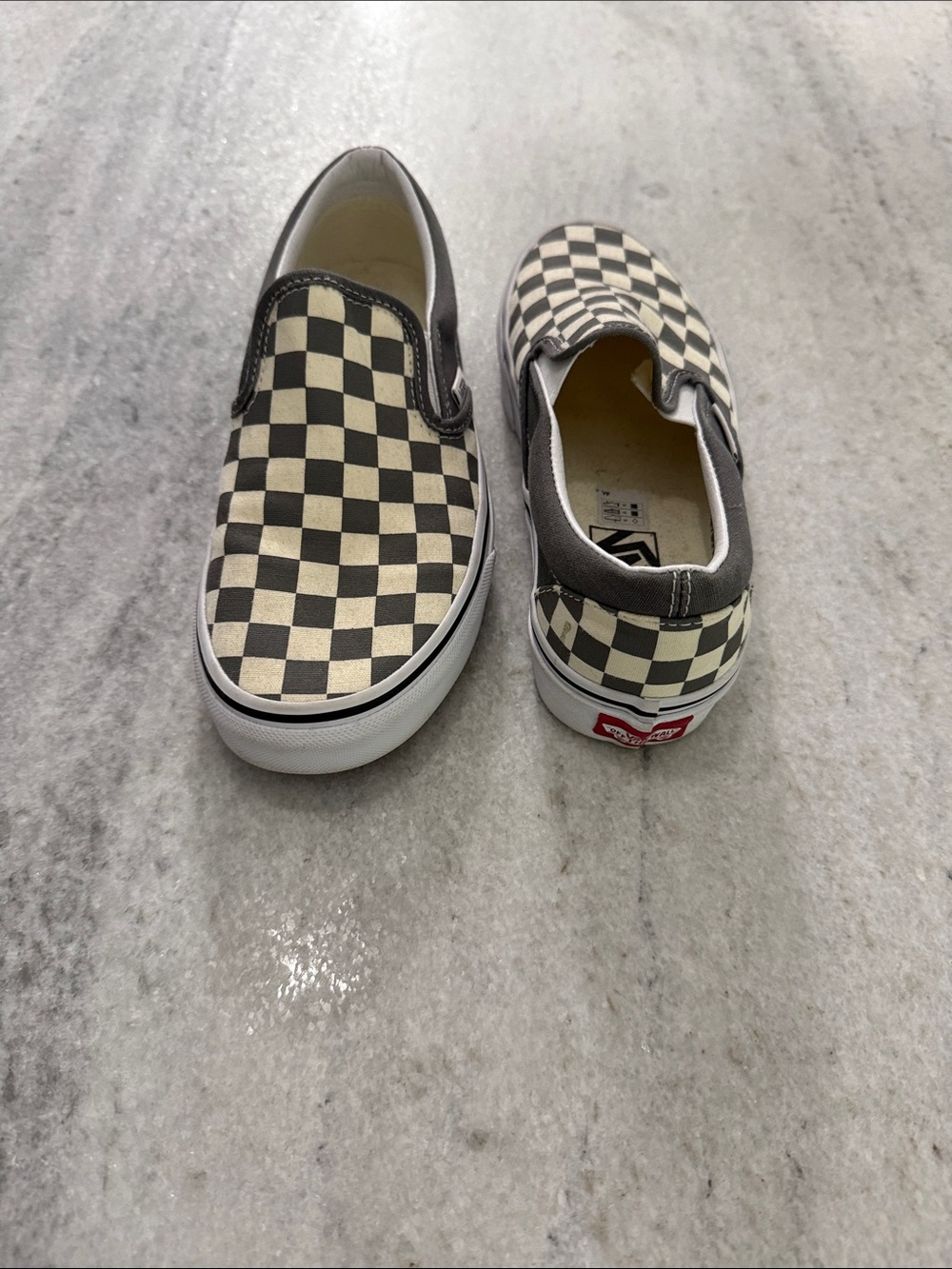 Vans Kids Slip-On Checkerboard Sneakers - Black & White